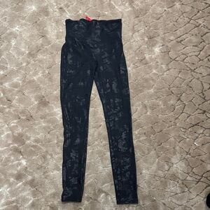 Spanx Black camo High-Waisted Leggings